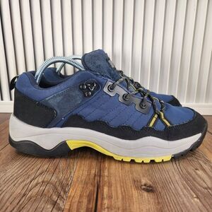 Duluth Trading Co Vio Mens 9M Blue Yellow Black Gray Hiking Sneakers Shoes 41204